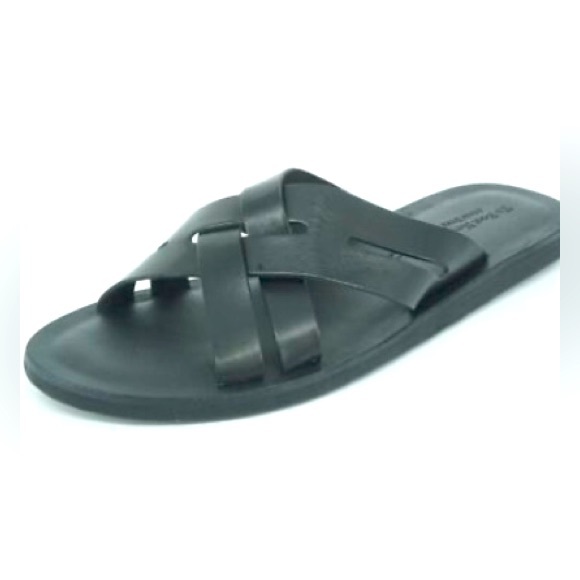 To Boot New York La Paz Black Men’s Leather Criss Cross Slide Sandal size 10.5 - Picture 1 of 14